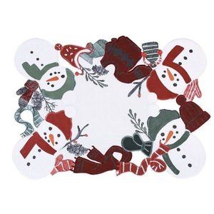 NWT Set Of (4) Snowman Cutout Holiday Christmas Table Placemats